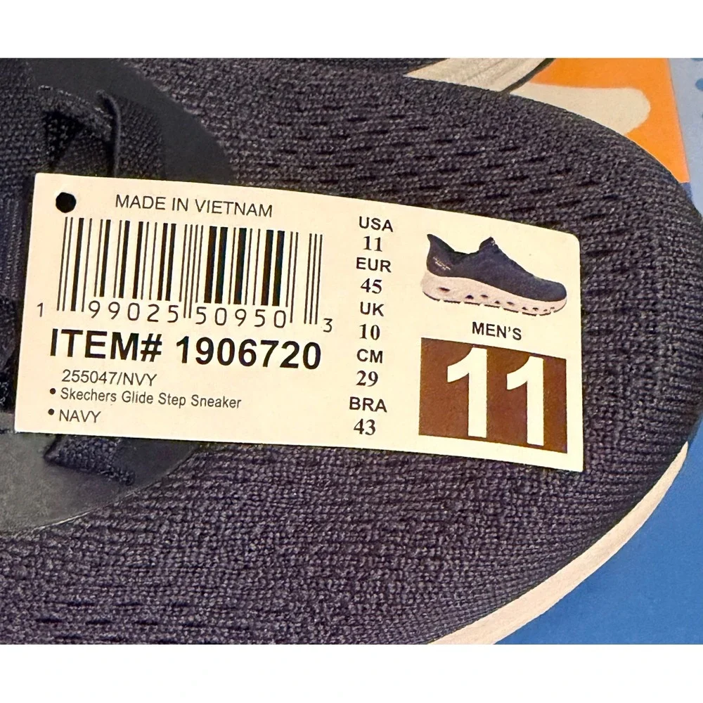Skechers Mens Hands Free Slip-ins Glide-Step Swift Fit Navy Blue Shoes •11• Walk